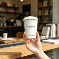 Gobelets à café jetables en papier biodégradable à double paroi, écologiques, de qualité alimentaire, avec revêtement PE, personnalisables pour boissons chaudes, vente en gros
