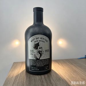Botella de <span class=keywords><strong>Licor</strong></span> de Vidrio <span class=keywords><strong>Negro</strong></span> Esmerilado de 700 ml con Logotipo Personalizado, Etiqueta Personalizada, Botella de Vidrio para Whisky, Embalaje para Marcas de Whisky - Product Image 2