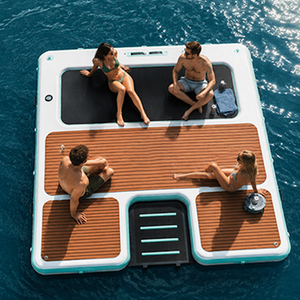 Plataforma Flotante Inflable de 8 Pies con Rampa para Perros, Hamaca y Escalera para Barco/Yate - Product Image 1