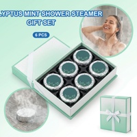 Tablette de douche artisanale à l'eucalyptus et à la menthe, apaisante et relaxante, coffret cadeau spa pour la douche, OEM ODM 30g
