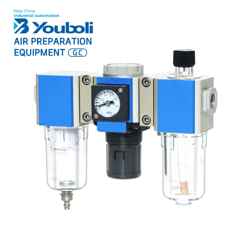 YBL High Quality Pneumatic Filter GC 200 300 400 600 Triple Air Source Processor with Differential Pressure Drainage Type
