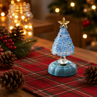 Ornements décoratifs de Noël créatifs en verre, animaux rotatifs avec base en céramique
