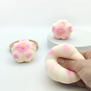 Hot Sale TPR Cherry Blossom Sakura Squishy Flour Filling Vent <b>Ball</b> Stress Relief Decompression Squishy <b>Squeeze</b> Toys for Kids - Product Image 3