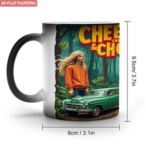 Cheech And Chong <b>Ceramic</b> Mug 11oz Color Changing Magic <b>Cup</b> 2D Flat Painting Design - Product Image 1