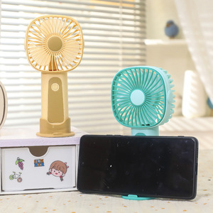 Portable <b>Mini</b> Handheld Fan With Stand Rechargeable Battery 5W DC Motor For <b>Desk</b> Office Use - Product Image 3