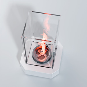 Freestanding Tabletop Alcohol Fireplace <strong>Fire</strong> <strong>Pit</strong> <strong>Table</strong> <strong>with</strong> Rotating Flame Stainless Steel Metal Plating 2-Hour Burn - Product Image 4