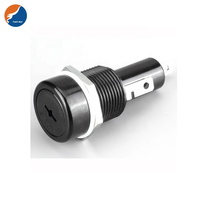 Porte-fusible monté sur panneau 5x20 étanche en acier inoxydable Socket Midget Bayonet Hat Finger Release pour fusibles en verre céramique