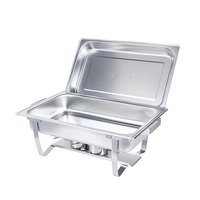 Pemanas Makanan Buffet Listrik 9L Stainless Steel untuk Hotel & Restoran, Peralatan Pemanas Bahan Bakar untuk Chafing Dish
