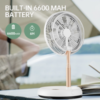 Ventilateur électrique pliable télescopique 2 en 1, ventilateur à colonne rechargeable avec télécommande