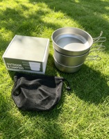 Ensemble de cuisine 3 pièces en titane pur KEITH Ti6053, casserole et poêle légères, ensemble de cuisine pour le camping en plein air, certifié alimentaire