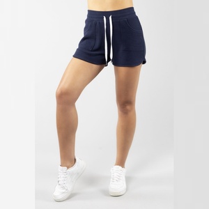 Shorts de survêtement décontractés pour femmes, vente en gros, taille haute élastique, coton uni, shorts de survêtement vierges - Product Image 4
