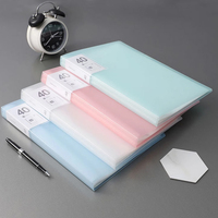 Carpeta de archivos de conferencia de bolsillo transparente PP color caramelo página personalizada carpeta elegante libro de exhibición A4 con 40 páginas