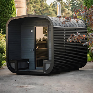 Nouveau design moderne, sauna extérieur en bois massif de cèdre rouge canadien, sauna traditionnel chauffé au bois à vendre - Product Image 1