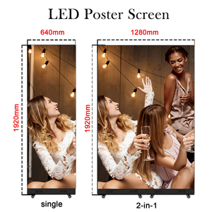 จอแสดงผล LED แบบพกพา พับได้ สำหรับใช้งานภายในอาคาร ขนาด 640*1920 มม. P1.25 P1.53 P1.86 P2 P2.5 สำหรับร้านค้าปลีก - Product Image 1