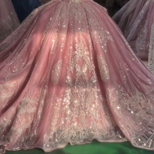 ชุดเดรสสีชมพูหรูหราสำหรับงาน Quinceanera แบบเจ้าหญิง ประดับด้วยลูกไม้หวานๆ ชุดราตรีสำหรับงาน Sweet 16  ชุดราตรีงานวันเกิดแบบสั่งตัดได้ รุ่น Xs126 - Product Image 4