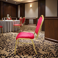 Restaurant de haute qualité bon marché en gros, salle de banquet, chaise d'hôtel de banquet empilable en fer moderne