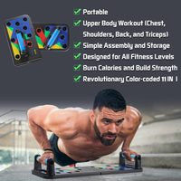 Équipement de fitness à domicile, système de planche à pompes pliables avec poignées, codées par couleur, pour un entraînement complet du corps, salle de sport à domicile