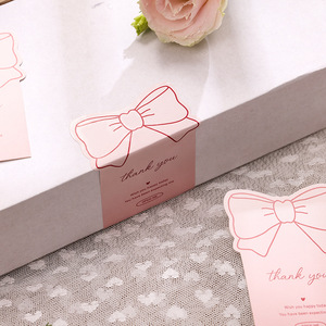 Mignon arc décoratif Kraft boîte-<span class=keywords><strong>cadeau</strong></span> sceau autocollant sérigraphié carte de voeux «merci» carte postale pour gâteau boulangerie carte-<span class=keywords><strong>cadeau</strong></span> - Product Image 3