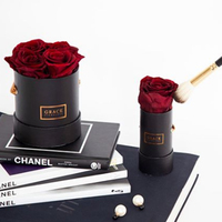 Boîtes à fleurs rondes avec logo personnalisé Boîte pour roses Tube d'emballage en papier pour cadeaux floraux de la Saint-Valentin
