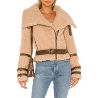 Blouson aviateur en laine d'agneau pour femme, logo personnalisé, manteaux de mode grande taille pour femmes, manteau d'hiver en fausse fourrure, manteau pour femmes, 2022