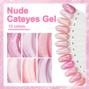 Esmalte em Gel Nude Cat Eye ICE NOVA <span class=keywords><strong>Moon</strong></span> Light Glass Bead Rosa 12 Cores Livre de Hema/Tpo Gel Cristal 9d Atacado Arte de Unhas UV - Product Image 6