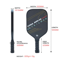 Raquette de pickleball en fibre de carbone approuvée par l'USAPA pour débutants pressée à froid avec une épaisseur de 13mm à 16mm