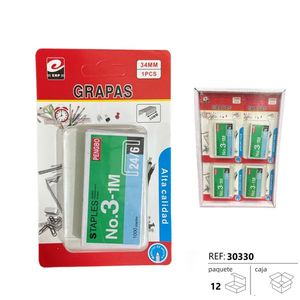 Pengbo Staples No.3-1M 34mm 1000pcs High Quality Office Use - Product Image 2