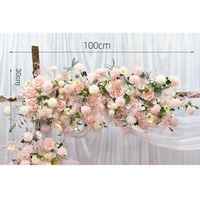 Fleurs artificielles roses pour mariage Zone d'accueil Photo Zone Fond Mur Arche Proposition Suspendus Fleurs murales Fleurs décoratives