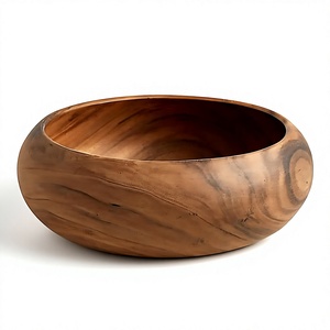 Grand bol en bois fait main, design naturel, écologique, pour servir, pour la maison, la cuisine, les cadeaux et la décoration - Product Image 1