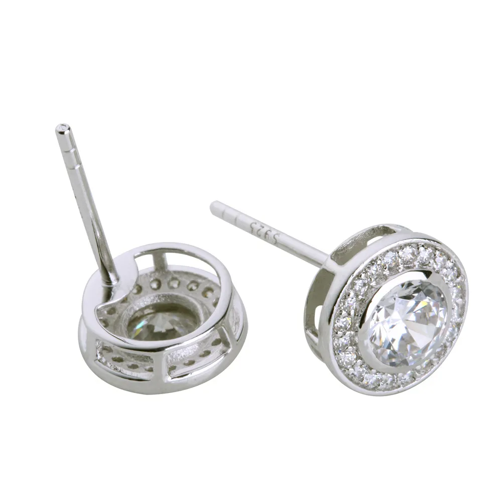 Most Popular Disc 925 Silver Diamond Stud Earrings For Women