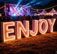 Grandes lettres en PVC, lettres géantes lumineuses à LED pour fête d'anniversaire, mariage, boutique de détail, décoration d'événements