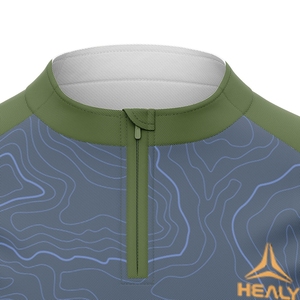 เสื้อแจ็กเก็ตตกปลาระบายอากาศได้ดีสำหรับผู้ชายเสื้อฟิตเนสแขนยาวแบบรูดซิปครึ่งพอดีกำหนดเอง2023 - Product Image 3