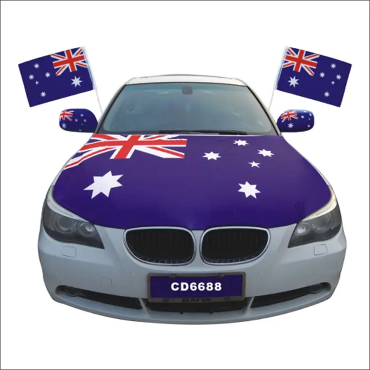 2023 Fábrica Personalizado capô do carro capô define bandeiras Austrália carro capa bandeira conjuntos