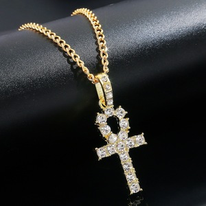 <span class=keywords><strong>Rock</strong></span> Punk placcato oro catena cubana donna uomo pieno diamante dollaro Boss regina croce cuore re leone Hip Hop collana gioielli - Product Image 4
