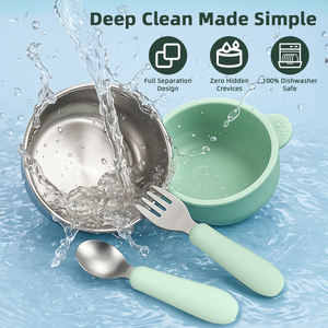 Mangkuk Anak <span class=keywords><strong>Stainless</strong></span> <span class=keywords><strong>Steel</strong></span> 304 dengan Tutup Silikon, Mangkuk Makan Bayi <span class=keywords><strong>Stainless</strong></span> <span class=keywords><strong>Steel</strong></span> Warna-warni Berkualitas Makanan, Mangkuk Anak - Product Image 5