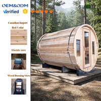 Sauna Uap Basah Listrik Modern dari Kayu Cedar Merah untuk Relaksasi di Villa dan Taman