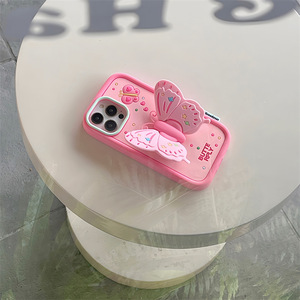 3D Màu Hồng Bướm Dễ Thương Trường Hợp Điện Thoại Với Đứng Điện Thoại Bìa Cho Iphone 16 Pro Max 14 15 Cộng Với Đầy Đủ Chống Sốc Điện Thoại Bìa - Product Image 6