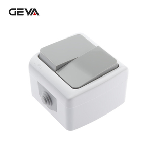 Interrupteurs muraux minimalistes durables GEYA, norme européenne, matériau PC, IP54, 10A 250V, 2 gangs, 1 voie, étanches, <span class=keywords><strong>40000</strong></span> - Product Image 3