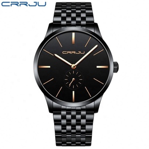 Montres CRRJU OEM ODM, design de créateur, montre analogique tendance, montre sport décontractée, bracelet en acier inoxydable, étanche, lumineuse, pour homme - Product Image 3