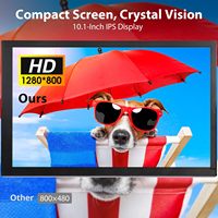 Nouvel écran tactile de 10,1 pouces, écran LCD IPS HD 1280x800 avec support, écran tactile capacitif portable noir pour les entreprises