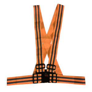 Ceinture de sécurité réglable orange haute visibilité, bretelles de course, gilet de course, sangles de sécurité réfléchissantes, gilet - Product Image 4