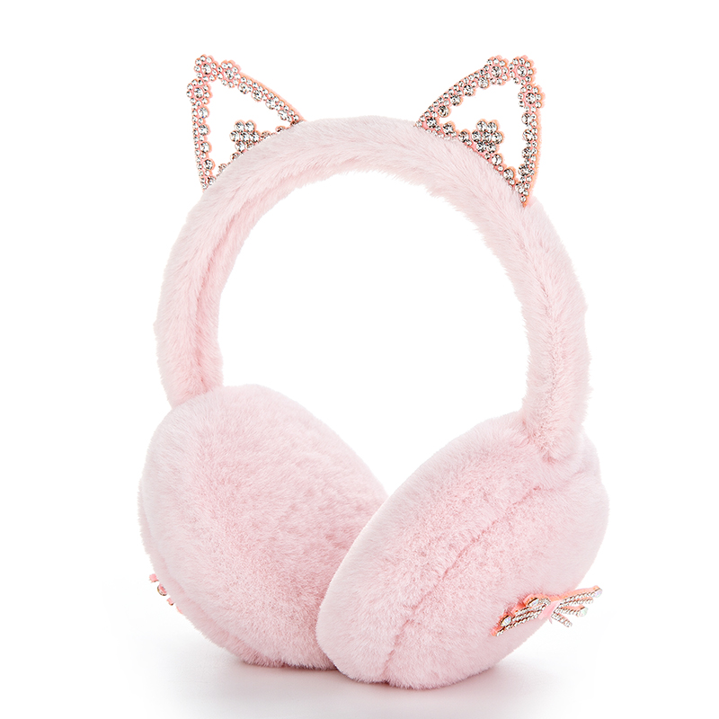 Beautiful Cat-ear Decoration Ear Muff Pink Princess Style Ear Warmer For Winter Outdoor