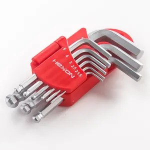 9pcs Multi Bike Bicycle Repair Hand Tool Kit Metric SAE Inch Size L Shape Short Arm Ball Point Allen Hex Hexagon Key Wrench Set