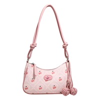 Sac à bandoulière léger personnalisé avec logo pour le shopping, motif fraise de dessin animé