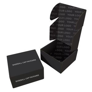Casquettes de baseball noires haut de gamme imperméables en gros, emballage en papier kraft pour casquettes snapback, casquette trucker pliable personnalisée imprimée - Product Image 5