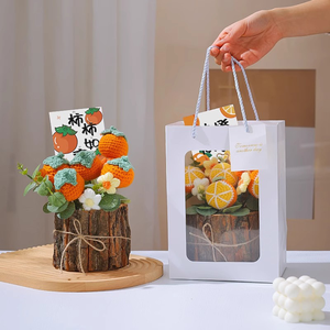 Ramo <span class=keywords><strong>de</strong></span> Girasoles y Rosas <span class=keywords><strong>de</strong></span> Lana Tejida a Mano al por Mayor <span class=keywords><strong>de</strong></span> Fábrica, Decoración para el Día del Maestro, Regalo para Maestros, Maceta <span class=keywords><strong>de</strong></span> Ganchillo - Product Image 4