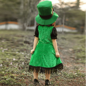 Disfraz <span class=keywords><strong>de</strong></span> Halloween XJ - Estilo Étnico Europeo <span class=keywords><strong>para</strong></span> Niña - <span class=keywords><strong>Traje</strong></span> <span class=keywords><strong>para</strong></span> Actuación del Día <span class=keywords><strong>de</strong></span> San Patricio - Disfraz <span class=keywords><strong>de</strong></span> Hada Irlandesa - Product Image 4