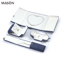 Boîte à bagues en velours avec logo personnalisé boîtes à bijoux en cuir PU rouge bleu boîte d'emballage cadeau pour boucles d'oreilles et bracelets bijoux