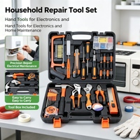 Kit Completo de Herramientas Manuales para el Hogar, Juego de Herramientas de Reparación Duraderas, Caja de Herramientas Portátil para Mantenimiento del Hogar