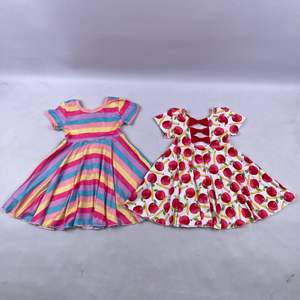 Ropa de San Valentín para Bebés, Vestido con Estampado de Papas Fritas, Vestido Giratorio para Niñas Pequeñas, Ropa Infantil de Boutique - Product Image 5